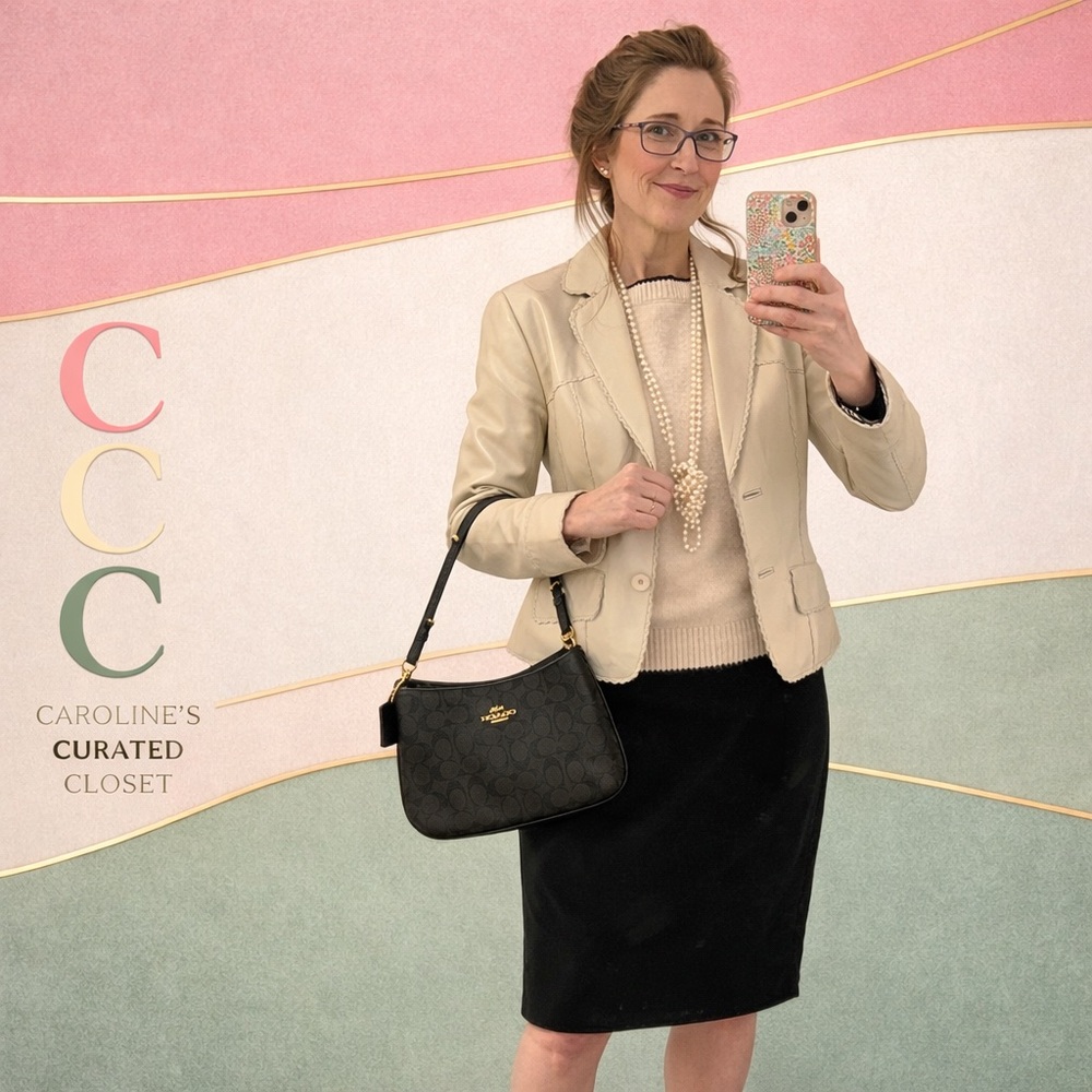 Coach EUC Shoulder Bag + Bow Sweater Bundle S